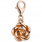 Einhänger/Charm "Rose" 925 Silber/ rotvergoldet für Bettelarmband | Vergoldet