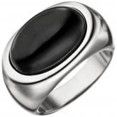 Damen Ring 925 Sterling Silber mit Onyx schwarz oval | Edelsteine