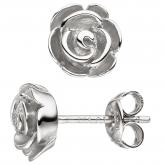 Ohrstecker "Rose" 925 Sterling Silber teilmattiert