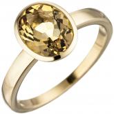 Damen Ring 585 Gelbgold mit Citrin | Edelsteine