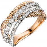 Damen Ring 585 Rotgold/teilrhodiniert mit 181 Brillanten 1,00 ct. | Bicolor Schmuck