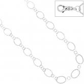 Halskette mit Ringen strukturiert 925 Sterling Silber 80 cm | Silberschmuck