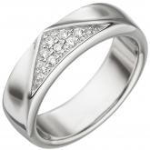 Damen Ring 925 Silber mit 8 Zirkonia weiß "Dreieck" | Silberschmuck