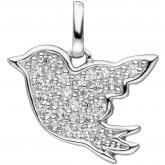 Kinder Anhänger "Vogel" 925 Sterling Silber mit Zirkonia weiß | Silberschmuck