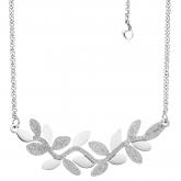 Collier "Blattranke" Edelstahl mit Glitzereffekt 46 cm | Edelstahlschmuck