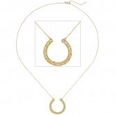 Collier/Ankerkette mit Anhänger 750 Gelbgold 45 cm | Gelbgoldschmuck