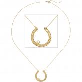 Collier/Ankerkette 750 Gelbgold mit Brillant 45 cm | Gelbgoldschmuck