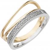 Damen Ring 585 Gelb-/Weißgold mit 51 Brillanten 0,15 ct. | Gelbgoldschmuck