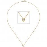 Collier mit Anhänger und Brillant 0,25 ct. 585 Gelbgold 45 cm | Gelbgoldschmuck