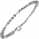 Figaroarmband 925 Sterling Silber diamantiert 21 cm 5,3 mm | Silberschmuck