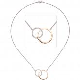 Collier "Duo-Ring" 585 Weiß-/Rotgold mit Brillanten 0,25 ct. | Rosé- und Rotgoldschmuck
