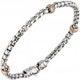 Rundvenezianer-Armband 585 Weiß-/ Rotgold mit 39 Brillanten 0,20 ct. 19 cm | Bicolor Schmuck