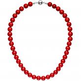 Collier mit Muschelkern Perlen rot 10 mm 45 cm