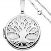 Collier und Medaillon "Baum" 925 Sterling Silber 50 cm | Silberschmuck