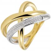 Damen Ring 585 Gelb-/Weißgold mit 61 Brillanten 0,305 ct. Galaktik-Optik | Gelbgoldschmuck