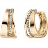 Creolen 585 Gelbgold bicolor mit Brillanten 0,10 ct. | Bicolor Schmuck