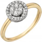 Damen Ring 585 Gelb-/Weißgold mit 28 Brillanten 0,32 ct. | Gelbgoldschmuck