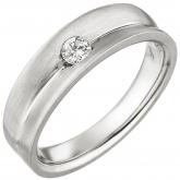 Damen Ring 950 Platin/teilmatt mit Brillant 0,13 ct. | Platinschmuck