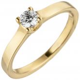 Damen Ring 585 Gelbgold mit Brillant 0,25 ct. Solitär-Stil | JOBO