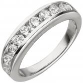 Damen Ring 925 Silber mit 9 Zirkonia weiß