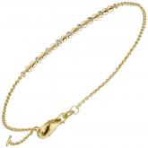 Rundanker-Armband 585 Gelbgold mit 7 Brillanten 0,06 ct. 17,5 cm | Gelbgoldschmuck