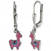 Kinder Boutons "Lama" pink 925 Sterling Silber | Silberschmuck