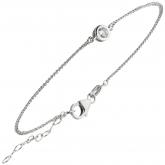 Rundanker-Armband 2-reihig 925 Silber mit Zirkonia weiß 19 cm | Silberschmuck