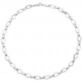 Collier oval 925 Silber mit 144 Zirkonia weiß 45 cm | Silberschmuck