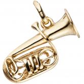 Anhänger "Tuba" 925 Silber/vergoldet | Vergoldet