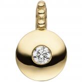 Anhänger rund 585 Gelbgold mit Brillant 0,12 ct. | Gelbgoldschmuck