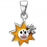 Kinder Anhänger "Sonne mit Blümchen" 925 Silber | Silberschmuck