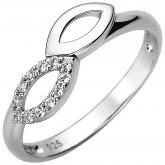 Damen Ring 925 Sterling Silber 12 Zirkonia weiß Zwillings-Navette | Silberschmuck