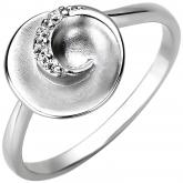 Damen Ring 925 Silber/teilmattiert mit 4 Zirkonia weiß spiralförmig | Silberschmuck