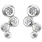 Ohrstecker Bubbles-Design 925 Silber mit 8 Zirkonia weiß