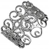 Damen Ring "Rosette" 925 Sterling Silber mit 10 Zirkonia weiß