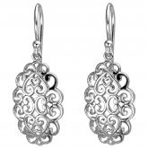 Ohrhaken 925 Sterling Silber Floral-Herzen