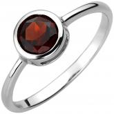 Damen Ring 925 Sterling Silber mit Granat rot | Edelsteine