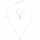 Collier 750 Gelbgold mit 2 Brillanten 0,21 ct. 45 cm | Gelbgoldschmuck