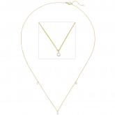 Collier 750 Gelbgold mit 3 Brillanten 0,18 ct.  45 cm | Gelbgoldschmuck