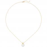 Collier/Ankerkette 750 Gelbgold mit Süßwasser-Zuchtperle weiß ca. 45 cm | Gelbgoldschmuck