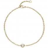 Armband 750 Gelbgold mit Brillant 0,10 ct. ca. 18 cm | Edelsteine