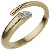 Damen Ring offen 585 Gelbgold mit 10 Brillanten | Gelbgoldschmuck