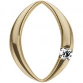 Anhänger oval 585 Gelbgold mit Brillant | Gelbgoldschmuck