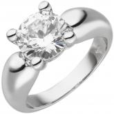 Damen Ring klassisch 925 Silber mit Zirkonia weiß | Silberschmuck