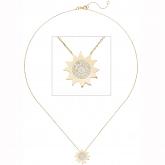 Collier mit Anhänger "Sonne" 333 Gelbgold mit 37 Zirkonia weiß | Gelbgoldschmuck