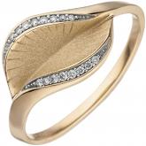 Damen Ring 585 Gelbgold mit 16 Brillanten Marquise-Optik abstrakt | Gelbgoldschmuck