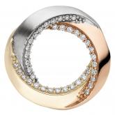 Anhänger "Wirbel" 585 Gelbgold tricolor mit 39 Brillanten 0,20 ct. | Bicolor Schmuck