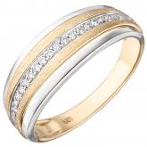 Damen Ring 585 Gelb-/Weißgold eismatt mit 17 Brillanten 0,11 ct. | Bicolor Schmuck
