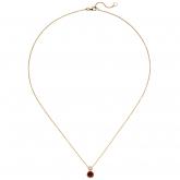 Collier 585 Gelbgold mit Rubellit und Brillant ca. 45 cm | Gelbgoldschmuck