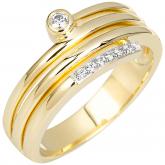 Damen Ring 585 Gelbgold mit 8 Brillanten 0,093 ct.